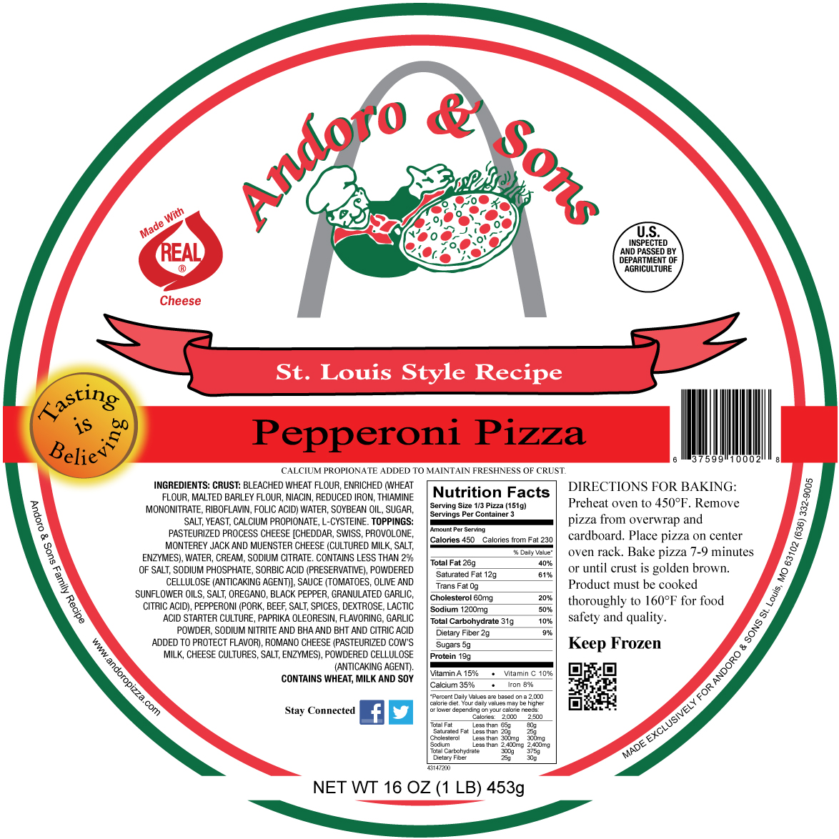Andoro & Sons Pepperoni Pizza